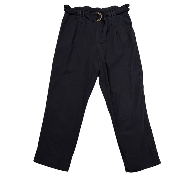 Anthropologie Pants - Anthropologie Pants Womens M Paperbag Waist Cotton Belted Straight Leg casual